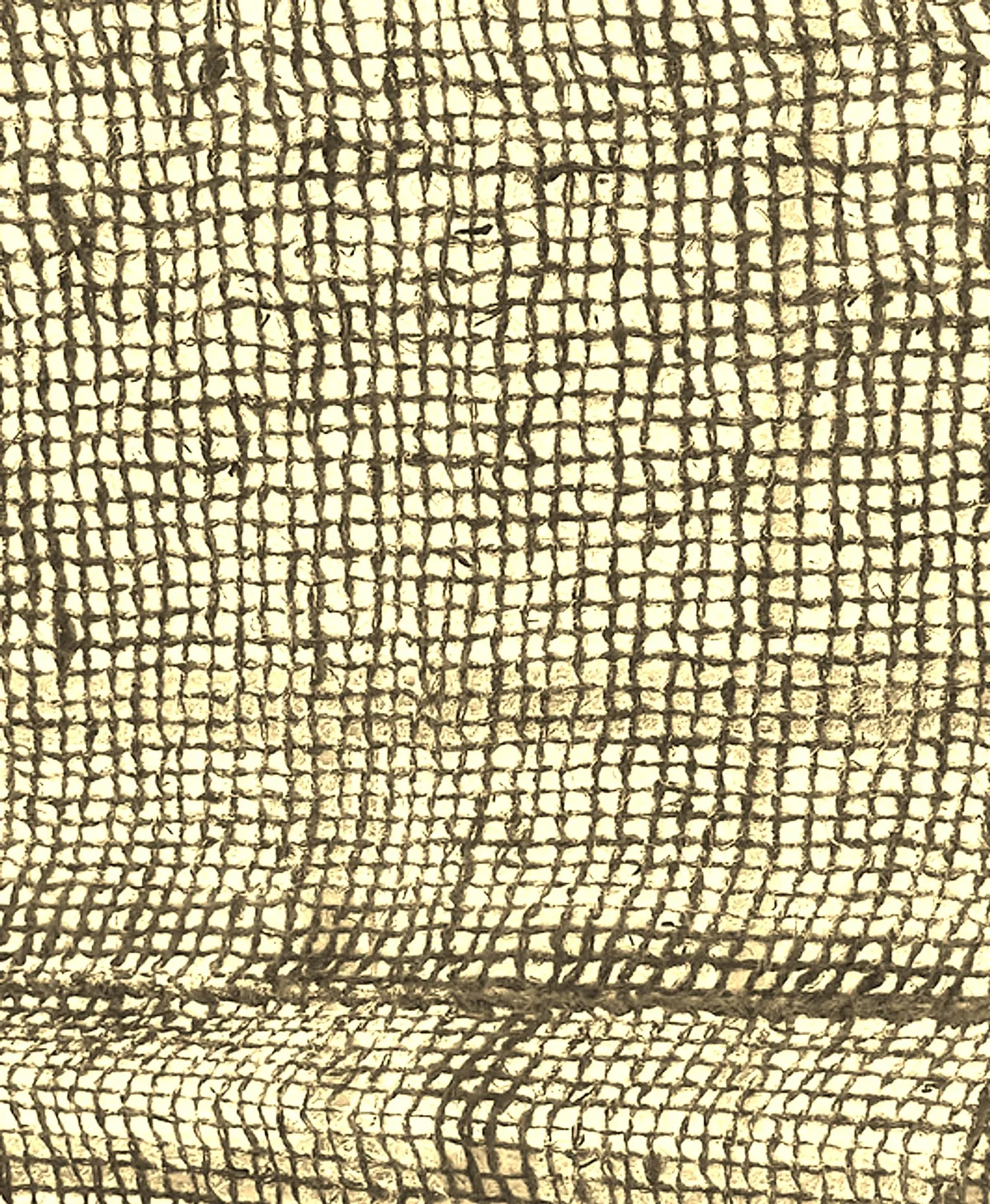 Gros plan sur le tissage serré d'une toile en fibre de coco